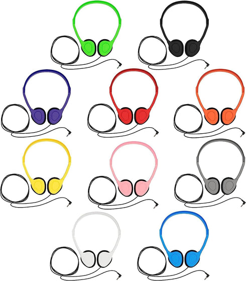Maeline Bulk Classroom Student Headphones On Ear Stereo Headphones Adjustable Band & Foam Cushions for Kids Online Learning, Library, School, Airp...