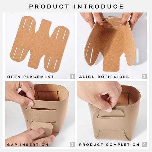 HOMIEAZICOZI 2-Pack Cork Leather Makeup Brush Holder Organizer - Desk Accessories Storage - Pencil Pen Holder - Stylish Addition to Home Decor (Ap...