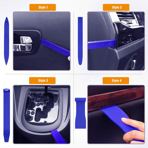 GOOACC GRC-90 Set 8PCS Auto Trim Scratch Removal Tool Car Audio Dash Panel Window Molding Fastener Remover Tool Kit-Blue...