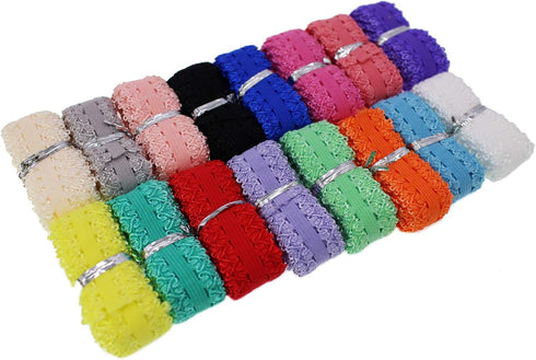 PAMIR TONG Picot Elastic Ribbon 16 Yards 3/4 inch Colorful Stretch Lace Trim for Panties Soft Baby Elastic Headbands for Sewing Lingerie DIY Craft...