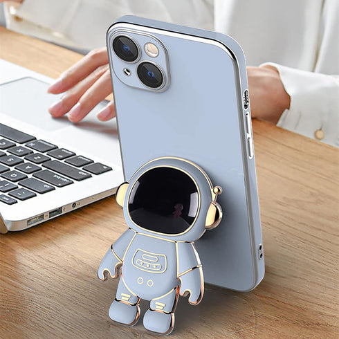 COOWEEK 6D Plating Astronaut Hidden Stand Case Cover for iPhone 13,Cute Phone Case with Camera Lens Protector Cover,Purple,6.1 Inch......