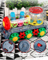 Nenekal Electric Transparent Gear Train Toy with Flashing Lights and Music, 360 Rotation, Battery Operated Bump and Go Car Toddler Toys, Multicolo...