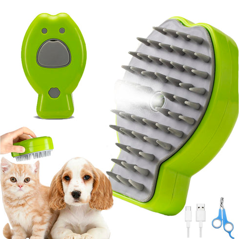 Cat Steam Brush,3 in 1 Steamy Cat Brush for Shedding,Steamy Cat Brush for Long & Short Haired Cats & Dogs, Pets Grooming Portable Pet Hair Removal...