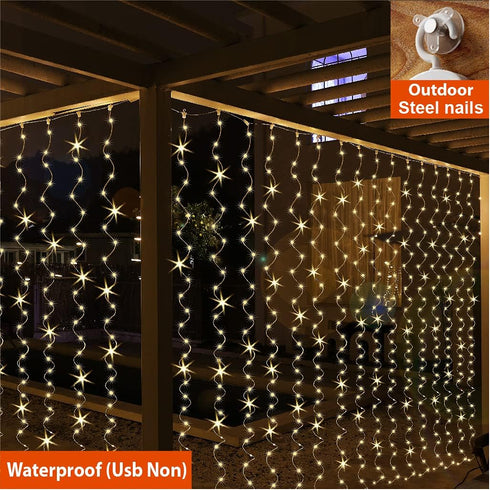 ZSJWL 300 LED Curtain Fairy Lights with Remote, 8 Modes 9.8 × 9.8 Ft, USB Plug in Copper Wire String Lights for Bedroom Window Chrismas Wedding Pa...