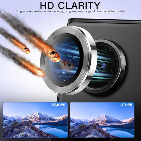 for Samsung Galaxy S24 Ultra Camera Lens Protector, Tempered Glass Lens Protector Aluminum Alloy Ring Anti Scratch Decorative Camera Cover Fit for...