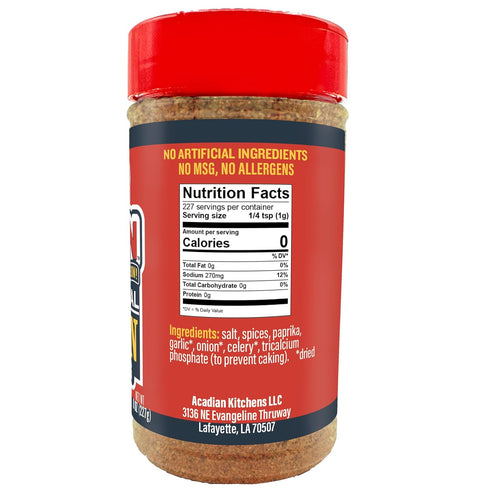 Original Cajun Seasoning - 8 oz, Less Salt, Low Sodium, No MSG, All Natural - Authentic Louisiana Spice for Grilling and Cooking Fish, Chicken, St...