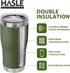 HASLE OUTFITTERS 20 oz Tumbler Bulk, Stainless Steel Tumblers with Lid, Vacuum Insulated Tumbler, Double Wall Powder Coated Cup, coffee mugs, Army...