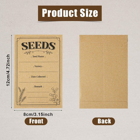 150pcs Seed Packets, 3.15" x 4.72" Self Sealing Seed Saving Envelopes Resealable Seed Bags Holder Pack Organizer Kraft Paper Small Parts Envelopes...