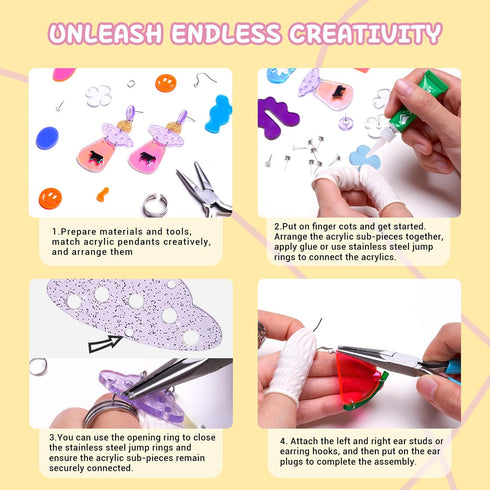 WOOYAS Jewelry Making Kit 120?Pcs Playground Theme Earring Making Kit 6-8 Pairs Fashion Colorful DIY Acrylic Earrings Kits for Women...