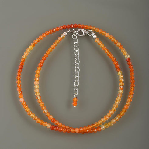 Handmade 3 MM Beaded Gemstone Choker Necklace for Women Boho Colorful Natural Stone Bead Necklaces Beach Summer Jewelry...