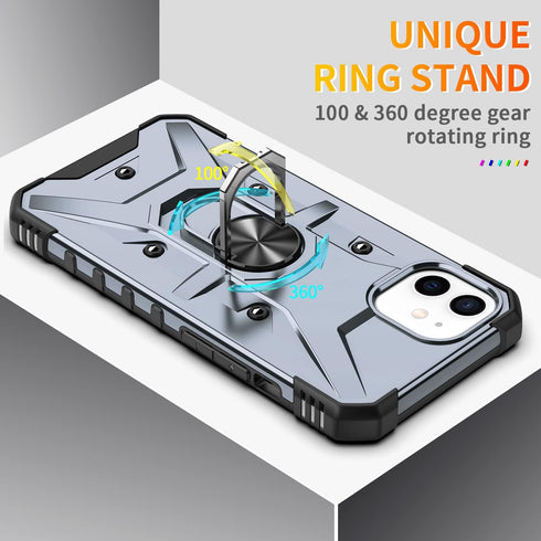 Case for iPhone 12 Case iPhone 12 Pro Case Military Grade Drop Case with Kickstand Metel Ring Magnetic Holder Shockproof Protective for iPhone 12 ...