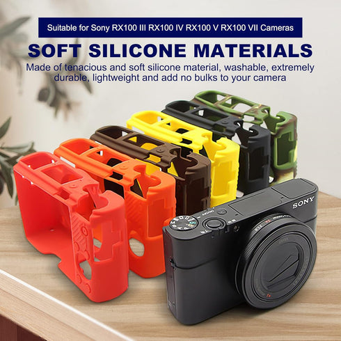 RX100 VII Case,Soft Silicone Protective Cover Protector Skin for Sony DSC-RX100 III RX100 V RX100 IV RX100 VII Digital Camera (Coffee)...