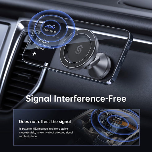 SYNCWIRE for MagSafe Car Mount - 360° Rotation Magnetic Phone Holder for Car Dashboard, Strong Magnets Car Phone Holder Mount Compatible iPhone 15...