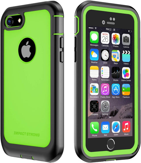 ImpactStrong iPhone 7/8 Case, Ultra Protective Case with Built-in Clear Screen Protector Full Body Cover for iPhone 7 2016 /iPhone 8 2017 (Lime Gr...