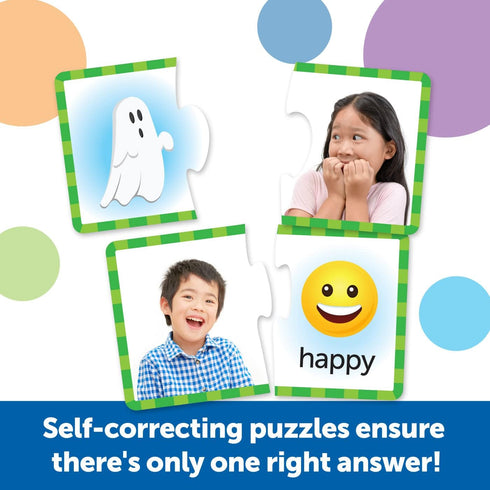 Learning Resources Feelings & Emotions Puzzle Cards, 48 Pieces, Ages 3+, Social Skills Toys, Speech Therapy Materials, Social Emotional Learning T...