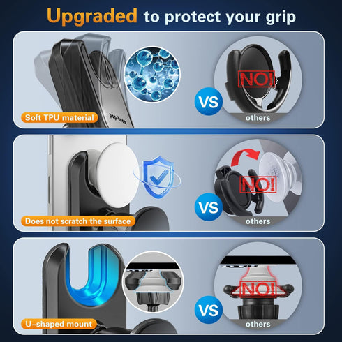 pop-tech Car Vent Phone Mount for Socket Grip, Air Vent Clip Phone Holder Compatible with Magsafe Wallet Black & iPhone Samsung Card Holder, Cell ...