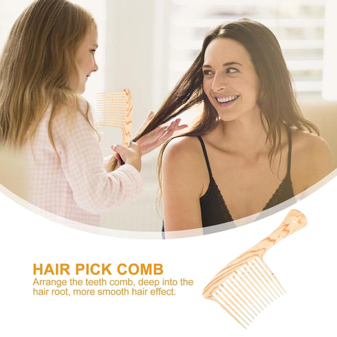 minkissy Hair Comb Wood Comb Wooden Hair Comb Wooden Afro Comb Afro Beard Comb Hair Massage Wood Comb Hair Care Comb Hair Pick Hairbrush for Curly...