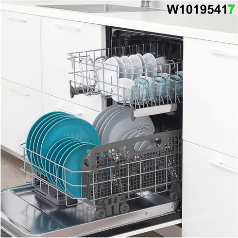 4-Pack W10195417 Dishwasher Wheels Replacement for Kitchen-Aid Kenmore Whirlpool JennAir, Ultra Durable Lower Dishrack Wheels, Replace Part Number...