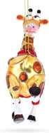 Statuesque Stylish Giraffe Blown Glass Christmas Ornament...