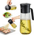 Glass Olive Oil Dispenser Bottle & Oil Sprayer Bottle 2 In 1 for Kitchen Cooking, Auto Flip Cap, 18oz Black...
