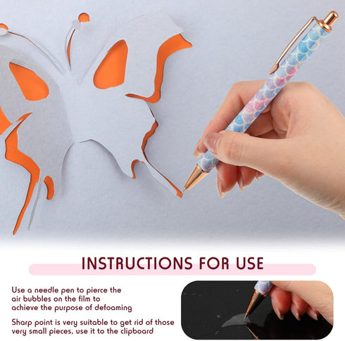Epakh Weeding Pen, 2 Pieces Metal Vinyl Air Release Tool for DIY Crafts, Retractable Fine Point Writing Instrument...