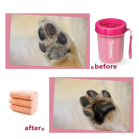 Dog Paw Cleaner for Medium Dogs (with 3 Absorbent Towels), Dog Paw Washer, Muddy Paw Cleaner, Pet Foot Cleaner (Medium, Red)...