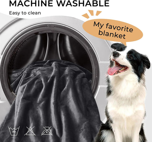 Luciphia Waterproof Blanket for Large Dogs Liquid Proof Furniture Protector Washable Pet Reversible Bed Cover for Couch Soft Sherpa Fleece Cat Bla...