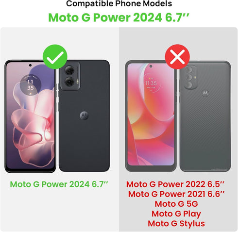 Lanhiem for Moto G Power 5G 2024 Case, IP68 Waterproof Dustproof Case with Built-in Screen Protector, Rugged Full Body Shockproof Magnetic Phone C...