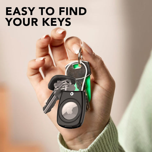 HATALKIN Compatible with Apple AirTag Holder, IPX8 Waterproof AirTag Secure Holder with Wire Cable Air Tag Lock Keychain Key Ring Holder Case Lugg...