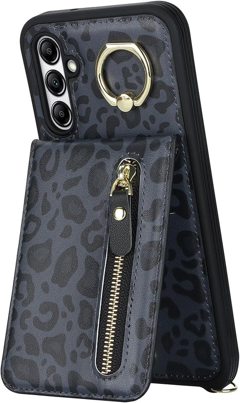 Samsung Galaxy A14 5G Case with Card Holder for Women, Galaxy A14 5G Phone Case Wallet with Strap Credit Card Slots Crossbody with Zipper Shockpro...