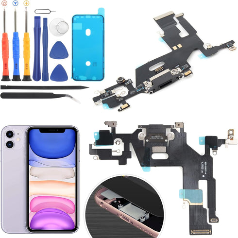 Dock Connector for iPhone 11 Charging Port Flex Cable Replacement for iPhone 11 USB Charger Dock Board Connector with Tools(Black)......