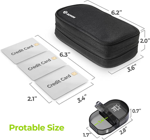 AUVON Canvas Bag Travel Pill Organizer 2 Times a Day, Large AM/PM Weekly Pill Box 7 Day Pill Case with Portable Black Zipper Cloth Bag for Holding...
