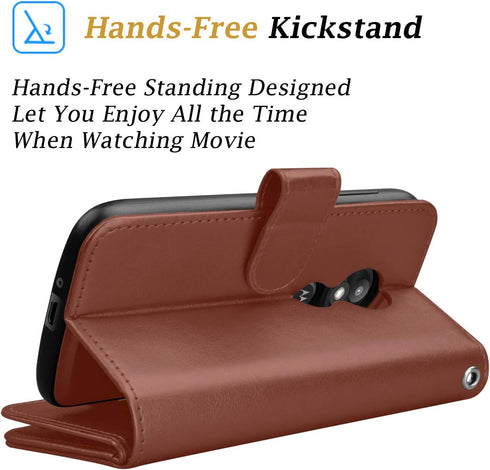 Moto E5 Play Wallet Case, Moto E5 Cruise/E5 GO Wallet, Takfox PU Leather with Card Holder Folio Flip with Strap Detachable Magnetic Wallet Phone C...