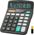 Desk Calculator, Envysun Compact 12-Digit Solar Battery Office Electronic Calculator with LCD Display, Dual Power Desktop Scientific Calculators (...