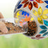 Backyard Expressions Hanging Glass Bird Feeder - Multicolor - Fly Through Bird Feeders for Outside, Mosaic Bird Feeder, Round Shape Wild Birdfeede...