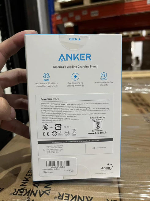 Anker PowerCore 5,000mAh Portable Charger, Ultra-Compact 5K External Battery with Fast-Charging Technology, Power Bank for iPhone 15/15 Plus/15 Pr...
