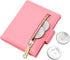 GEEAD Small Wallets for Women Slim Bifold Credit Card Holder Minimalist Zipper Coin Pocket (Rose)...