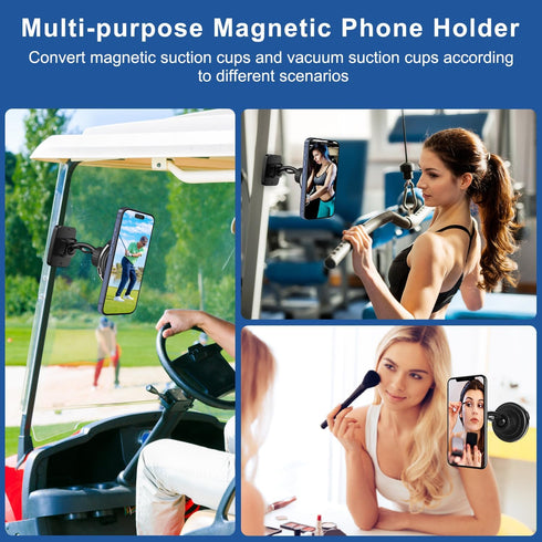 Gym Phone Holder Mount, Gym Buddy Magnetic Phone Holder, Magntic Phone Mount for EZGO/Club Car/Yamaha, Strong Vacuum Cell Phone Holder for iPhone/...