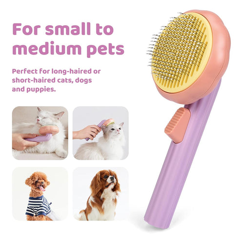 Self-Cleaning Pet Brush Grooming Comb for Cats Dogs Hair Shedding Tools for Tangled Hair Removing Cleaning Massage...