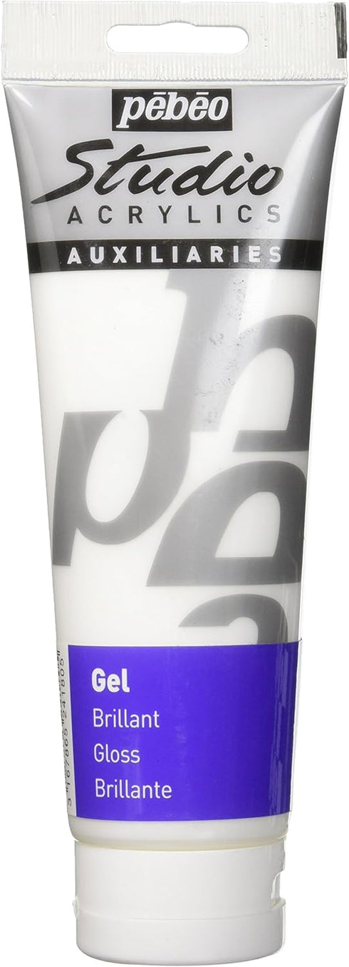 Pebeo Studio Acrylics Auxiliaries, Gloss Gel, 250 ml, 8.45 Fl Oz (Pack of 1)...