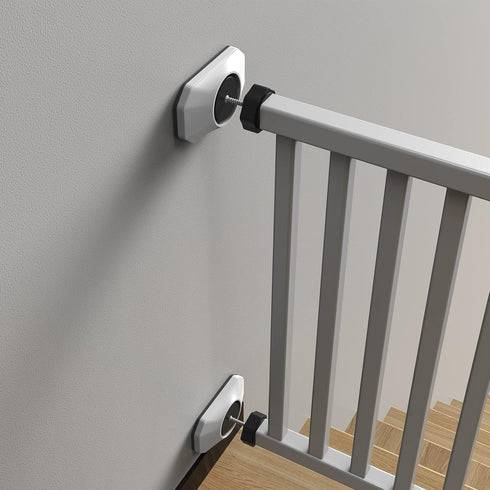 ICERO - Baby Gate Wall Protector - Protect Walls & Doorways from Pet & Dog Gates - for Child Pressure Mounted Stair Safety Gate- 4 Pack, White...