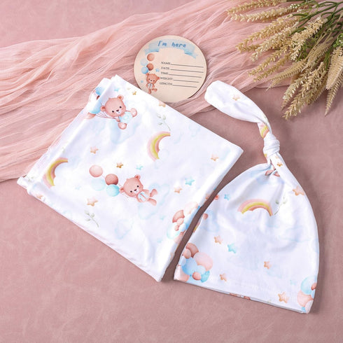 Baby Swaddle Blanket and Headband Set, Newborn Receiving Blanket Swaddle Wrap for Girls and Boys, Swaddling Blankets Neutral for Newborn? Soft and...