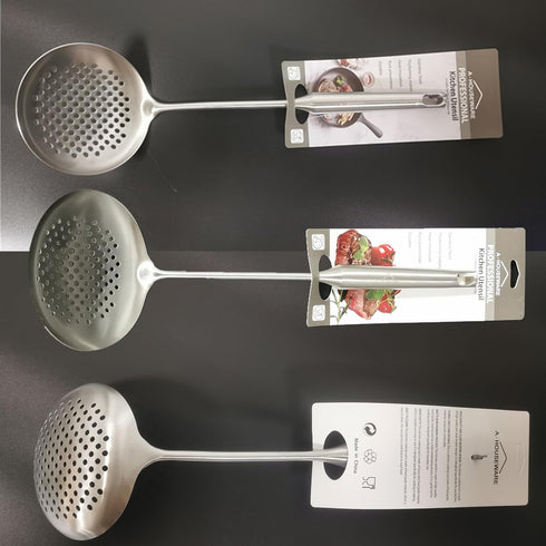 Skimmer Stainless Steel Large Slotted Spoon Colander Strainer Ladle for Cooking Heat Proof Hollow Handle Serving Utensil 14.96 inches...