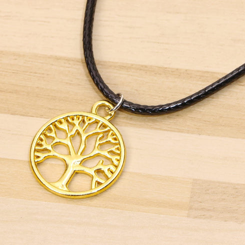 Shapenty Round Metal Tree of Life Charms Pendants Beads Bulk Jewelry Findings Making Accessory for DIY Craft Bracelet Necklace Earring Keychain, 5...