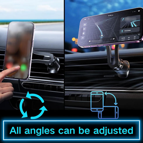 Magnetic Car Mount for iPhone and Android - 720 Adjustable, Never Blocks Vent, Fits All Phones, Hands Free Magnetic Phone Holder,Easy to Use, Blac...