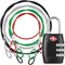 DanziX TSA Approved Lock and 4 Colors Stainless Steel Safety Tether?3-Dial Combination Travel Luggage Lock with Lanyard Security Cable for Protect...