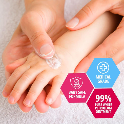 MED PRIDE Petroleum Jelly With Fresh Baby Scent - Skin Protectant For Dry Skin, Rashes, Minor Burns & Wounds- Powerful Moisturizer For Chapped Lip...