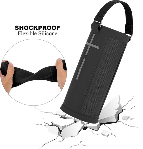 TXEsign Silicone Case Cover for Ultimate Ears Boom 3 Bluetooth Speaker, Travel Carrying Protective Skin Sleeve Speaker Cover with Handle Strap and...