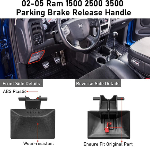 Moonlinks Parking Brake Release Handle Assembly Compatible with 2002-2005 Dodge Ram 1500 & 2003-2005 Dodge Ram 2500 3500,Automotive Replacement Pa...