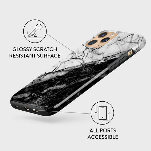 BURGA Phone Case Compatible with iPhone 11 PRO - Hybrid 2-Layer Hard Shell + Silicone Protective Case -Fatal Contradiction Black and White Marble ...